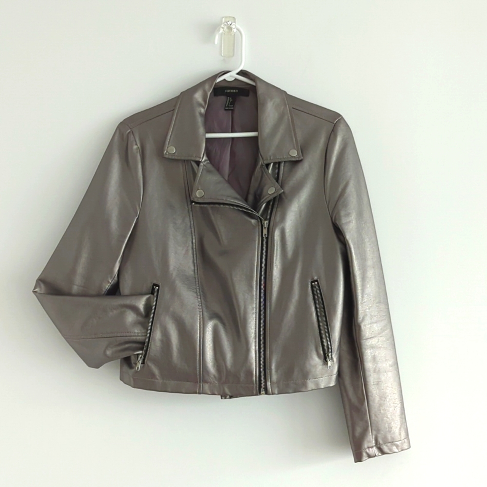 Silver faux leather jacket
